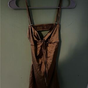 Olive green satin Dress